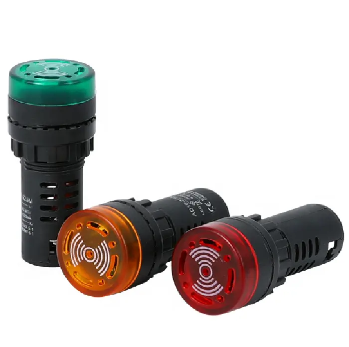 Indicador LED zumbador, luz de señal de flash V de 12, 24V, 110V, 220V, 22mm, LED activo, sirena AD1622SM