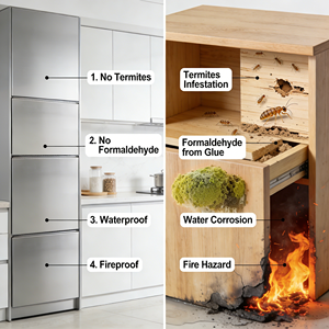 Mueble <span class=keywords><strong>de</strong></span> Cocina Modular <span class=keywords><strong>de</strong></span> Estilo Moderno y Lujoso con <span class=keywords><strong>Isla</strong></span> <span class=keywords><strong>de</strong></span> Almacenamiento, Gabinete <span class=keywords><strong>de</strong></span> Acero Inoxidable con Grifo, Juego Completo <span class=keywords><strong>de</strong></span> Armarios - Product Image 3