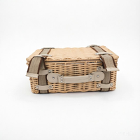 Meilleur ensemble de pique-nique de luxe, grand panier en jonc de mer bleu pour la famille, panier de rangement en résine pour le camping, pour aliments, option économique pour le pique-nique