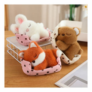 Boneka Hewan Lucu Super Lembut 14cm, Ukuran Tangan, Babi Anjing Kucing Rubah Beruang Kelinci, Boneka Tidur untuk Anak-Anak - Product Image 1