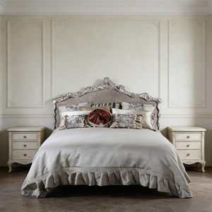 <span class=keywords><strong>Lit</strong></span> double antique français inclinable en bois <span class=keywords><strong>de</strong></span> bouleau massif personnalisable avec tête <span class=keywords><strong>de</strong></span> <span class=keywords><strong>lit</strong></span> haute et revêtement en tissu - Product Image 1
