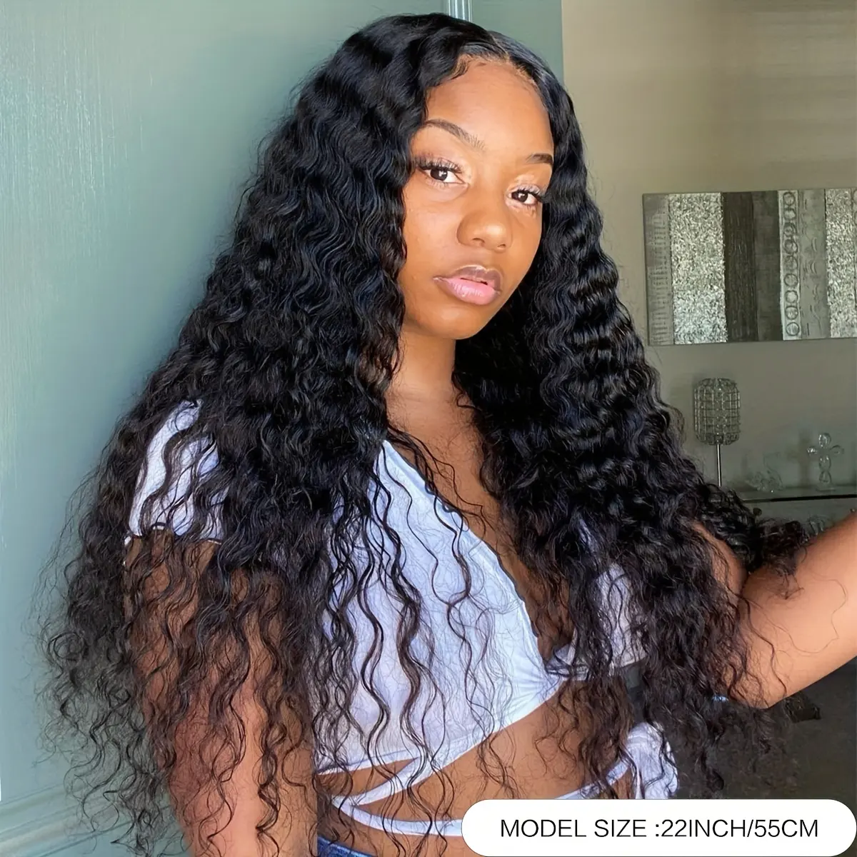 Virgin Indian Human hair HD Lace Deep Curly Glueless Wig Raw Human Hair Deep Curly Per Plucked HD Lace Front Wigs For Women