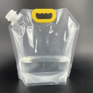 1.3 Gallon 5L Water Bag Stand Up Spout Pouch Drink Bag Outdoor Use Flexible Plastic Liquid Beverage Bag