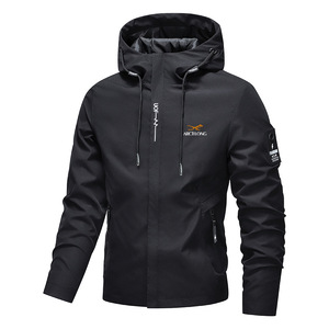 Chaqueta de Primavera y Otoño, Chaqueta de Montañismo <span class=keywords><strong>para</strong></span> Hombre, Simple, Informal, <span class=keywords><strong>con</strong></span> Capucha y Estampado de Letras, Cortavientos - Product Image 5