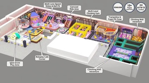 Équipement de terrain de jeux intérieur personnalisé, piscine à balles multi-zones, toboggans, <span class=keywords><strong>trampoline</strong></span>, mur d'escalade, carrousel |   OEM&ODM Commercial Kids FEC - Product Image 3