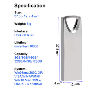 แฟลชไดรฟ์ USB โลหะ ขายส่ง ความจุ 32 <span class=keywords><strong>GB</strong></span> สลักเลเซอร์ฟรี ขนาดเล็กพกพาสะดวก ความเร็วสูง  ขนาดเล็กที่สุด 8 <span class=keywords><strong>GB</strong></span> แฟลชไดรฟ์ USB ขนาดเล็ก - Product Image 5