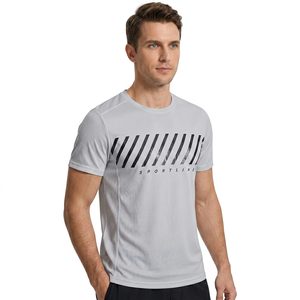 Camisetas de Cuello Alto para Hombre, Casuales, de Lona, Transpirables, de Secado Rápido, Deportivas, para Correr, Gimnasio, Entrenamiento, Manga Corta, Serigrafiadas - Product Image 3