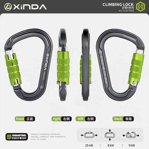Mosquetón de escalada Xinda Climbing Lock HH8136TN con bloqueo automático en forma de pera, de aleación de aluminio, para montañismo y escalada en roca. - Product Image 2