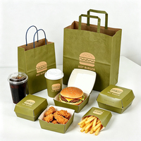 Emballages jetables pour la restauration rapide à emporter, boîtes à hamburgers personnalisées avec logo imprimé, boîtes écologiques pour frites et poulet frit