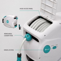 Chariot de jardinage robuste et portable pour tuyau d'arrosage haute pression de 5/8 pouce, avec enrouleur facile pour l'irrigation et le lavage de pelouse