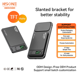 Batterie externe magnétique sans fil 15W ultra-mince format paume en alliage d'aluminium aérospatial avec écran TFT affichant la puissance et la température, support <span class=keywords><strong>30W</strong></span> - Product Image 4