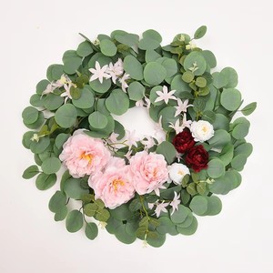Guirlande réaliste en soie d'eucalyptus pour <span class=keywords><strong>porte</strong></span> d'entrée, mur, décoration moderne <span class=keywords><strong>de</strong></span> ferme, maison, toutes saisons, intérieur/<span class=keywords><strong>extérieur</strong></span> - Product Image 1