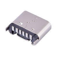 Connecteur femelle Type-C 6P vertical SMD, port de charge USB-C, longueur 6,8 mm, charge rapide PD, prise pour écouteurs TWS, montre connectée