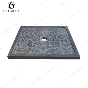 Bacs de douche en granit noir massif et acrylique, design moderne fait main, gravure personnalisée, étanche, OEM BST-019A-ABBL Malaisie - Product Image 6