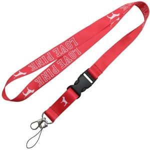 Lanyards de poliéster personalizados de alta calidad de 2.5 cm con sublimación térmica, llavero con pompón y correa, lanyards color rosa en grandes cantidades - Product Image 5
