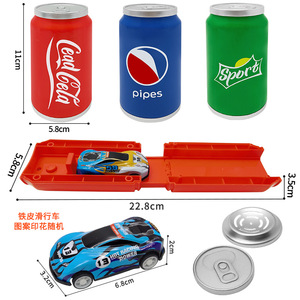Novelty Cola <b>Transforming</b> Track <b>Car</b> Tin Model For Kids Playset 1:32 Scale Racing <b>Toy</b> With Spring Launch Mechanism - Product Image 2