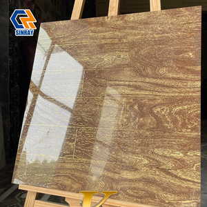 Piastrelle in Gres Porcellanato Lucido Antiscivolo 60x60cm con Effetto Pietra e Venature Dorate, <span class=keywords><strong>Design</strong></span> <span class=keywords><strong>Marmo</strong></span> per Bagno Villa - Moderno - Product Image 2