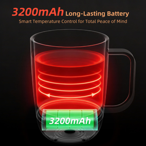 Mug à café auto-<span class=keywords><strong>chauffant</strong></span> intelligent à contrôle de température multifonction 2 en 1 <span class=keywords><strong>avec</strong></span> charge sans fil 400 ml 15 W - Product Image 6