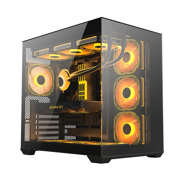 JERTECH Factory Hot Sell Gaming Design Computer Case High Quality ATX Gamer Cabinet Gamer Chassis Full View Black PC Case