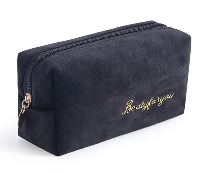 अनुकूलित फैब्रिक गोल जिपर बैग मखमली कॉस्मेटिक सौंदर्य बैग महिला कॉस्मेटिक जिपर पैकेजिंग बैग