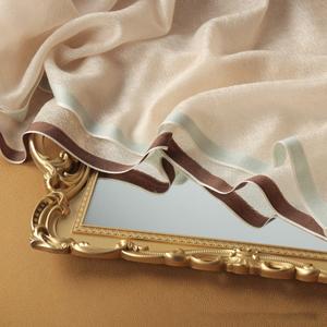 Thiết Kế Mới Mỏng Cừu Len Khăn Kim Cương Kết Cấu Màu Sắc Cạnh Phụ Nữ Dài Len Khăn Lụa Khăn Choàng - Product Image 2