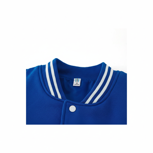 Chaqueta de Béisbol Personalizada al por Mayor para Hombre, Chaqueta Bomber Negra con Mangas de Cuero, Tela de Lona, Bordado, OEM Disponible para Invierno - Product Image 2