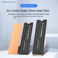 TEUCER M.2 2280 Solid State Drive Boîtier d'ordinateur Radiateur en graphène léger Haute efficacité Feuille de cuivre Dissipateur de chaleur Ventilateurs de refroidissement