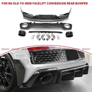 ชุดแต่งกันชนหลังสำหรับ R8 Facelift วัสดุ PP พร้อมฝาครอบกันชนลายคาร์บอนไฟเบอร์  ดิฟฟิวเซอร์หลังแบบติดตั้งโดยตรง - Product Image 4