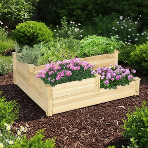 Jardinière surélevée en bois pour la culture de légumes et de fleurs dans un jardin extérieur, style simple - Product Image 2