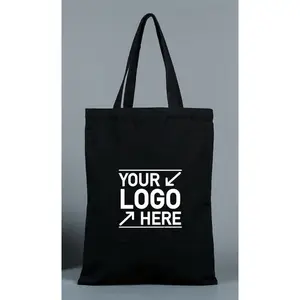 Black Canvas Shopping Bag Black Canvas Tote Bag Customized Size and Logo Black Canvas Bag