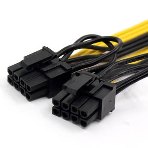 PCI-E بطاقة رسومات الفيديو 8Pin الذكور إلى ثنائي 2-ميناء الإناث الطاقة وصلة كابل 18AWG سلك ل نفيديا تسلا K80 M40 M60 P40 P100 GPU - Product Image 3