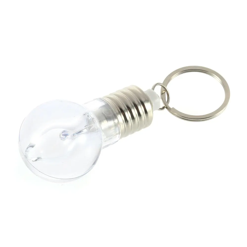 LED el feneri ışık renkli Mini ampul lamba anahtarlık yüzük anahtarlık şeffaf lamba meşale anahtarlık