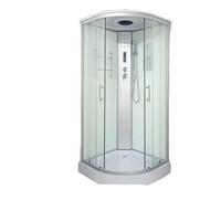 Nouvelle Cabine de Douche Moderne Noire Brossée avec Éclairage LED Coulissant, en Acrylique, pour Hôtels, avec Baignoire Balnéo Hydro-Massage et Vapeur