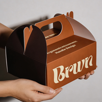 Boîte cadeau rose personnalisée en papier alimentaire avec protection UV, matériaux recyclés, boîtes rigides pour collations, gâteaux, avec poignée