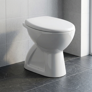 WC en céramique décorative blanche, à fixation au sol, avec siphon en S, de style européen, pour salle de bain - Product Image 1