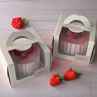 Caja de papel para pasteles, buen precio, caja de embalaje de papel de cartón para pasteles, caja de papel para pasteles con asa y ventana
