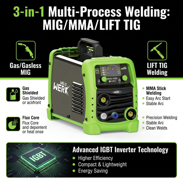Commercial Grade Gasoline TIG MIG MAG 220V 120A Welding Machine 3 in 1 Welding Machine MIG Welders Inverter Arc Welders