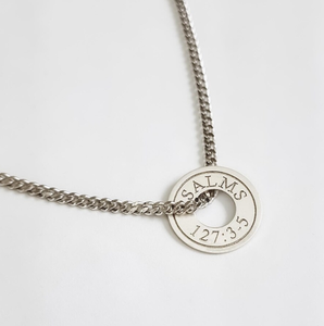 Collier personnalisé <span class=keywords><strong>avec</strong></span> gravure circulaire, initiales de la Bible, pendentif <span class=keywords><strong>avec</strong></span> nom, collier à disque gravé pour homme, accessoire élégant, imperméable, sans rouille - Product Image 2