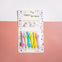 Ensemble de 5 bougies d'anniversaire en forme de cœur de fleur de 5,6 cm, multicolores, pastel, pour la décoration de gâteaux d'anniversaire pour enfants