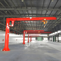 Grue à flèche avec moteur de translation, rayon de 2m, 3m, 5m, capacité de levage de 1t, 2t, 5t, 10t, angle de rotation de 360°