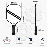 Raquette de pickleball en fibre de carbone thermoformée, logo personnalisé, conception portable, pour entraînement, adulte