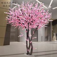 Grand arbre artificiel de cerisier et de pêcher pour décoration intérieure/extérieure, arbre à vœux, présentation en centre commercial, lumières colorées offertes
