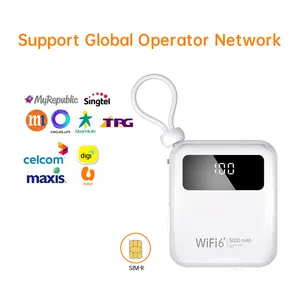 Portable Hotspot 4G LTE Mi Fis 300Mbps Mobile Router With SIM Card Router With 5000mAh Powerbank Support Charing Output