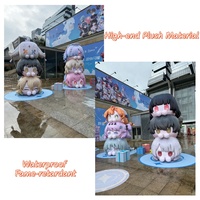 Poupée gonflable géante en peluche de 4,5 m de haut, modèle publicitaire gonflable de fille de dessin animé, mascotte gonflable personnalisée