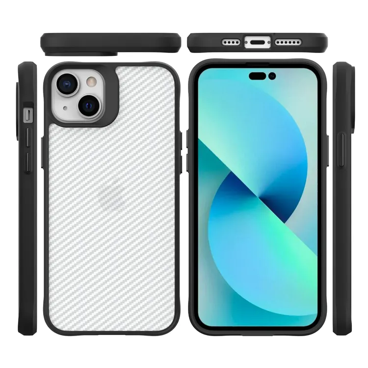 White Color Carbon Fiber Phone Case For IPhone 14 Plus 13 12 11 Pro Max Drop Resistant Ultra Thin Black Protection Cover Case