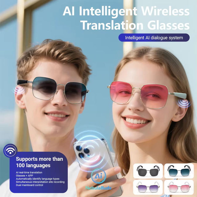 AI Smart Glasses with Magnetic Charging Speaker Microphone Real-time Translation AR Navigation Phone Call & Activity Monitoring