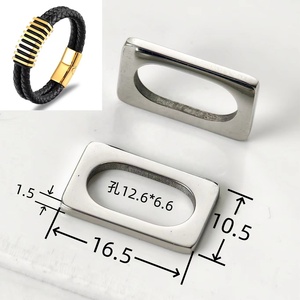 Yiwu Aceon DIY Schmuckherstellung Blanko Rechteckige Lochperlen Polierte Stapelbare Lederband-Dekorations-Schiebeperlen - Product Image 2