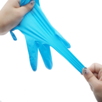 Gants d'examen jetables en nitrile bleu, micro-médicaux, Touchntuff, avec poignet élastique, anti-coupure, antidérapants, taille unique