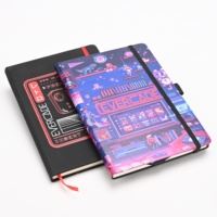 Carnet à couverture rigide personnalisé pour jeux vidéo avec bande élastique |   Agenda A5 A6 B5 |   Couverture imprimée + porte-stylo |   Vente en gros