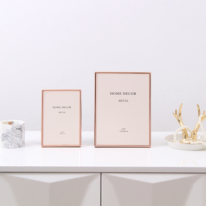 Di modo Rettangolare Elegante Casa Decorazione In Oro Rosa Metallo Foto <span class=keywords><strong>Telaio</strong></span> A Buon Mercato Semplice Cornice - Product Image 1